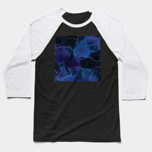 Blue and gold marble abstract patern Baseball T-Shirt